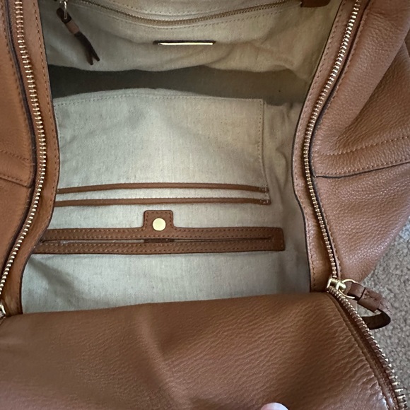 Tory Burch Large Half Moon Satchel Camel - Picture 9 of 11